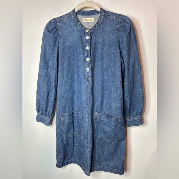 Madewell Denim Patch-Pocket Popover Shirtdress size XS - Picture 2 of 9